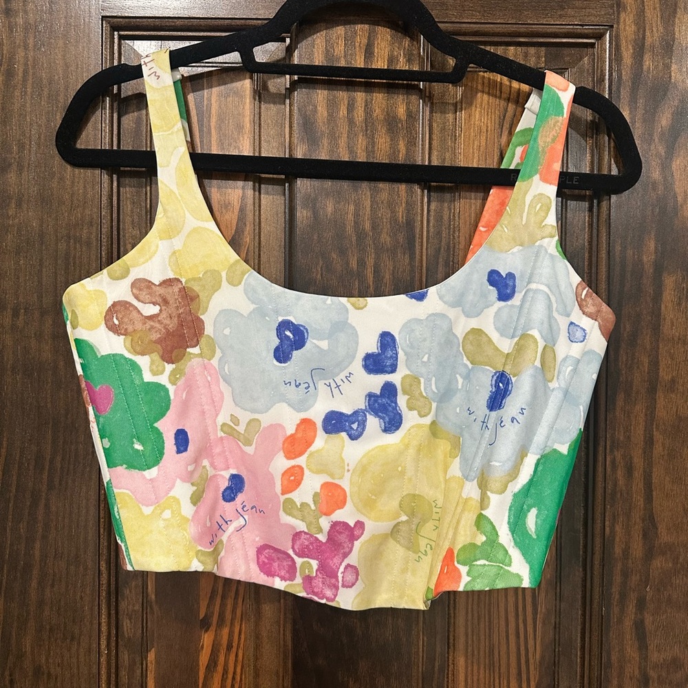With Jean Multicolor Abstract Tank Top